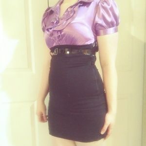 💛Purple Blouse Dress